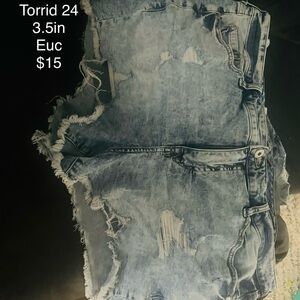 Distressed Denim Shorts